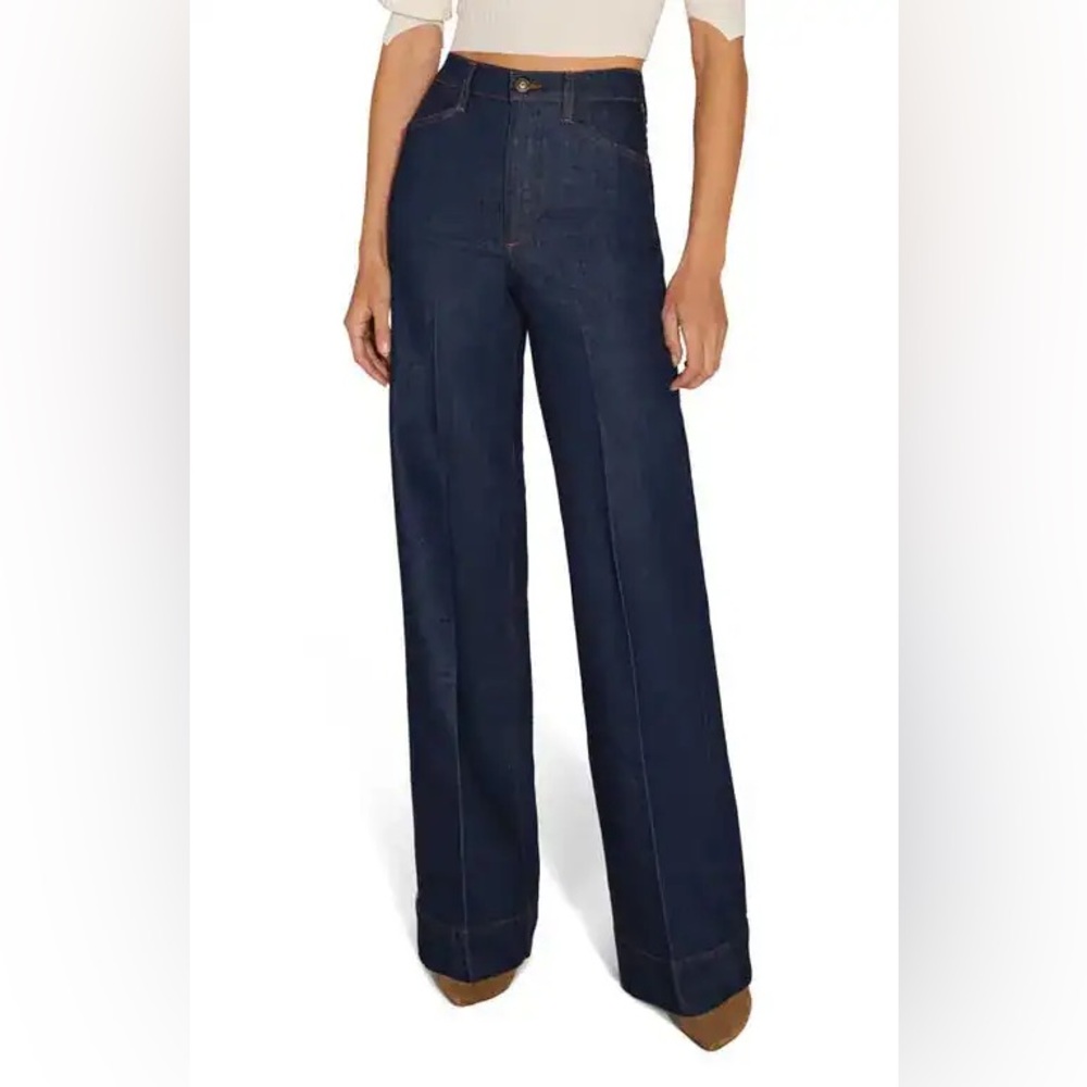 Favorite Daughter Dark Indigo Wide-Leg Flare Jeans